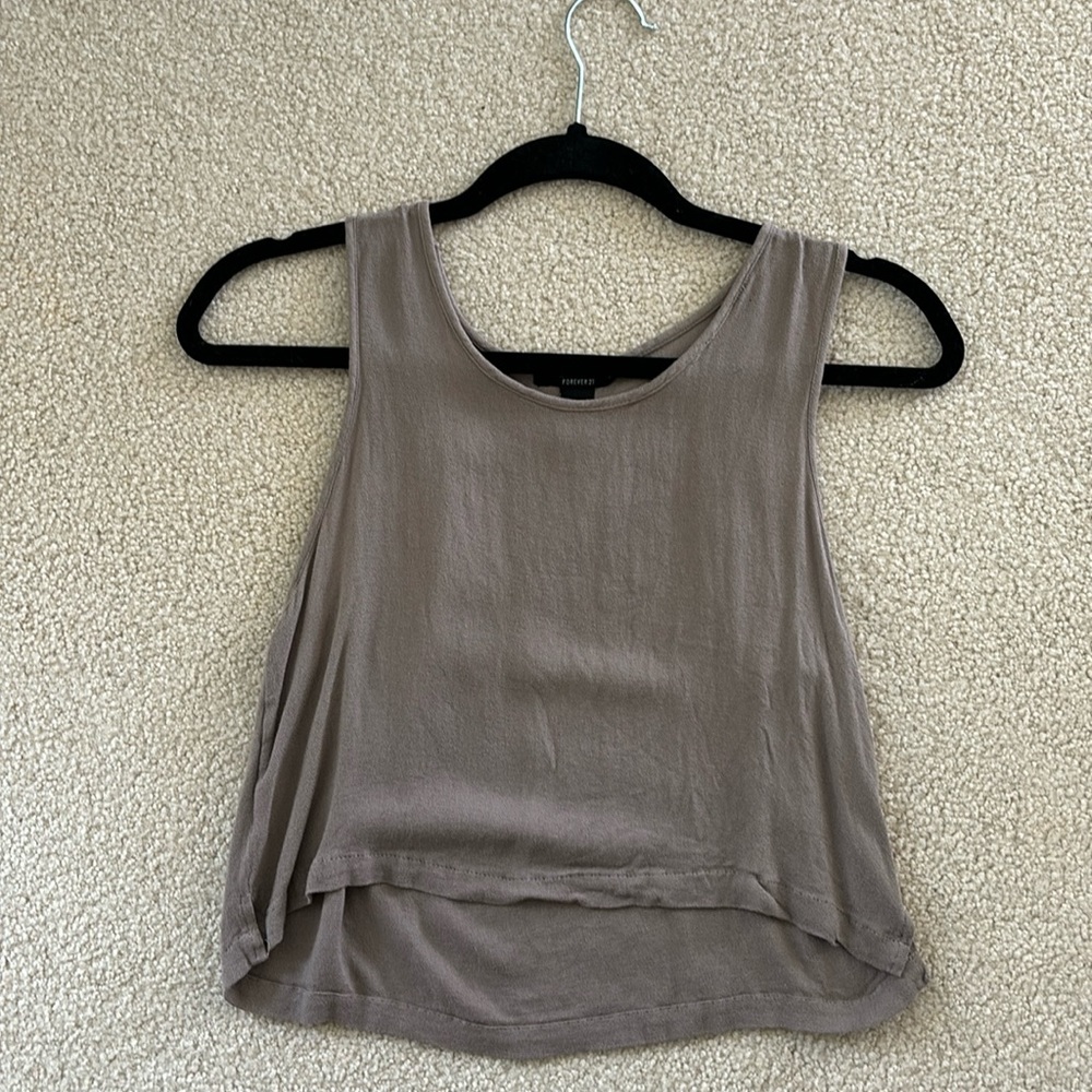 Forever 21 • Crop Top • Gray/Faded Brown • Size Medium